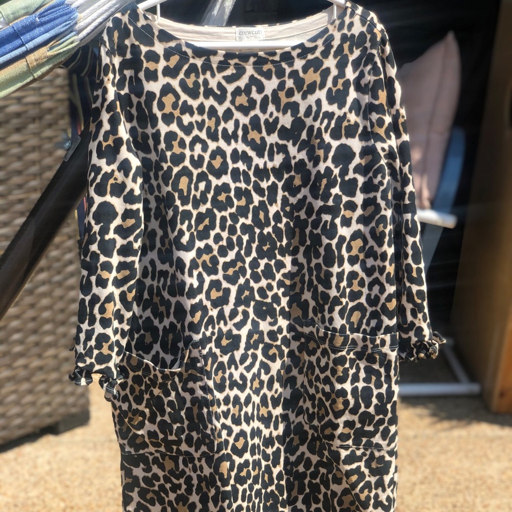 Crewcuts -girls Sz10 leopard print cotton dress 🐆